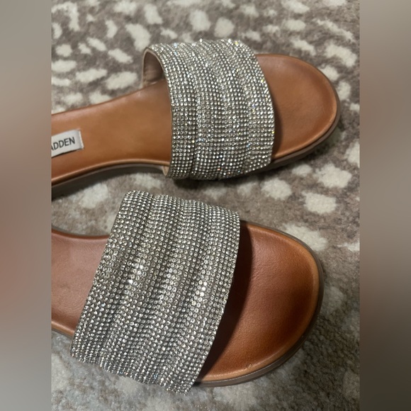 Steve Madden Rhinestone Slide Sandals - Picture 2 of 5